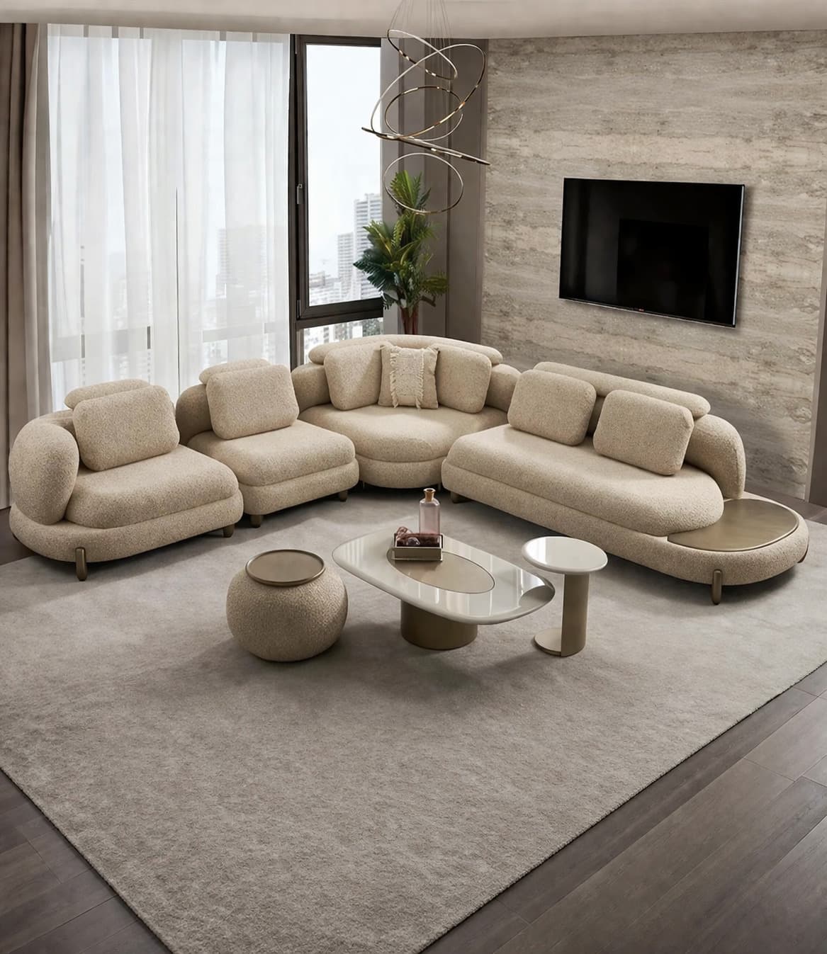 Luna Modular Corner Sofa Set – 7 Seater