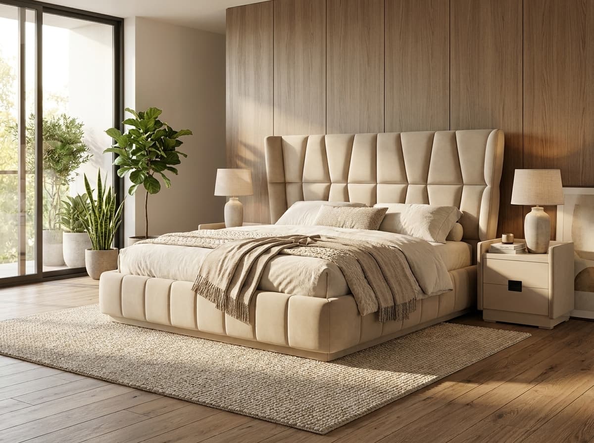 Royal Wingback Upholstered Bed – King Size