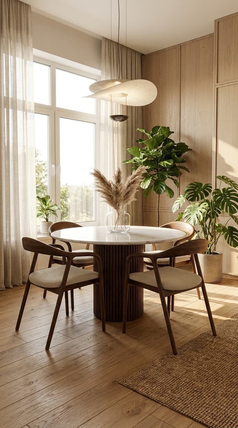 Modern Solid Wood Dining Chair with Upholstered Seat