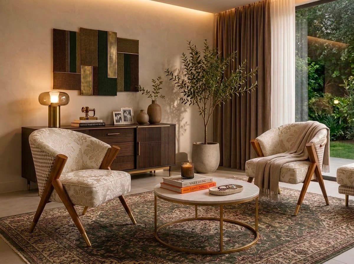 Designer Upholstered Accent Lounge Chair